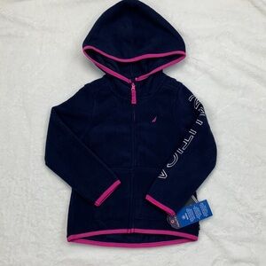 Nautica Little Girls Zip-up Polar Fleece Hoodie  Size 4